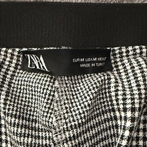 Zara Monochrome Houndstooth Pants